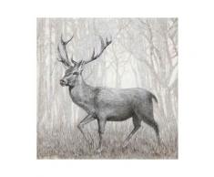 La Casa »Hirsch im Wald schwarz/weiß/braun« Ölbild 100x100 cm