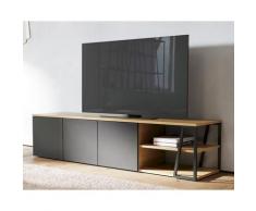 TemaHome »Albi« Lowboard Schwarz mit Eiche