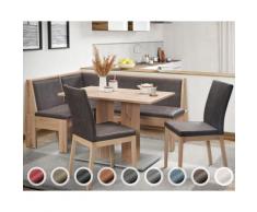 Schösswender »Inka« Eckbankgruppe II 127x167 cm / Gavin 10 hellgrau / offen / Rundecke / Appalachian Oak Dekor