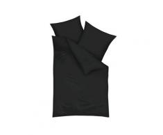 Kaeppel Mako-Satin Bettwäsche Uni 3000/640 schwarz 200x200 cm / 2x 80x80 cm