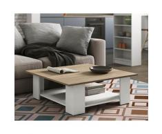 TemaHome »Square« Kaffeetisch Weiß mit Eiche 67x31x67 cm