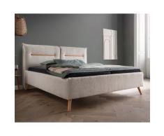 Forestales »Lyon« Polsterbett I 160x200 cm / Ascot 2403 Taupe / mit Bettkasten und Lattenrost