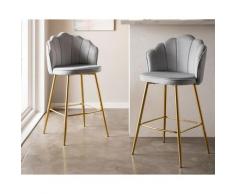 SalesFever »Arielle« Barhocker 2er-Set hellgrau 52x100x54 cm