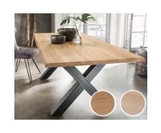 Massivholz »Monaco« Tabula Rasa Esstisch 4 cm / aufgedoppelt / Wildeiche white-wash / 200x100 cm