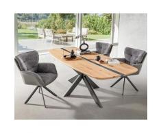 Massivholz »Epoxid« Tabula Rasa Esstisch oval Schweizer Kante 180x100 cm / Epoxid-Harz Schwarz