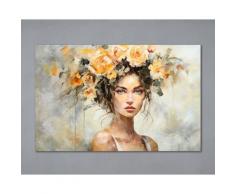 La Casa »Frau mit blumiger Aufsteckfrisur« Ölbild handbemalt 140x90 cm