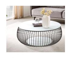 SalesFever »Yuna« Couchtisch weiß/schwarz 86x35x86 cm