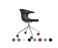 infiniti »LOOP MONO« Swivel mit Rollen Designer-Stuhl 31 schwarz matt lackiert / IP421C Mandelgrau