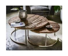 die Faktorei »Oka« Beistelltisch 2er-Set recyceltes Altholz