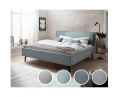meise.möbel »Frieda« Polsterbett 180x200 cm / Sawana hellgrau / ohne Bettkasten / Schwarz