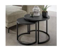 die Faktorei »Theo« Beistelltisch 2er Set Metall pulverbeschichtet schwarz