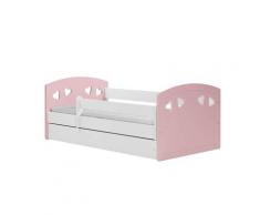 KocotKids »Julia« Bett in weiß/rosa 80x180 cm / mit Bettschublade