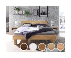 Hasena Pronto Massivholz-Bett Trento Tunca/Ello 100x200 cm / Buche weiss deckend, lackiert / 20 cm