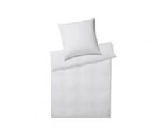 Elegante Mako-Satin Bettwäsche »Solid Stripe« Weiß 3507-00 Bettwäsche / 135x200 cm / 80x80 cm