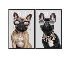 La Casa »Glamorous dogs« Glasbilder 40x60 cm 2er-Set