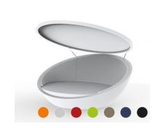 Vondom »ULM« Outdoor Daybed inkl. Sonnenblende Lackiert Hochglanz / Steel mit Bezug Silvertex Steel 4001 / inkl. Soundsystem