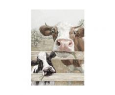 La Casa »Zwei Kühe über den Zaun guckend« Ölbild handbemalt 70x100 cm auf Leinwand