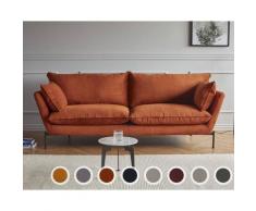 Kragelund »Hasle Lux« Couch 3-Sitzer / Corduroy 595 Burnt Orange