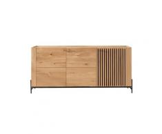 Massivholz »Ascona« Sideboard IV 200x89x45 cm / mit Inlay Anthrazitglas