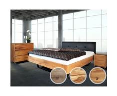 BlackWood »Dolce Vita V« Wildeiche Massivholzbett 160x200 cm / Wildeiche rustic / V-Factory Metall