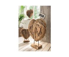 die Faktorei »Herz« Deko 3er-Set recyceltes Teak-Holz, natur