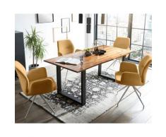 SalesFever »Lando-Amira« Esszimmergruppe Akazie gelb Esstisch 160x85 cm