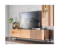 Massivholz »Ascona« Lowboard IV 200x51x45 cm / mit Inlay Anthrazitglas