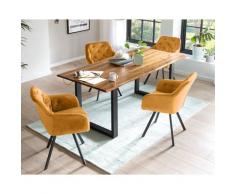SalesFever »Lando-Fiona« Esszimmergruppe Akazie gelb Esstisch 180x90 cm