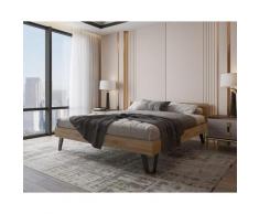 BlackWood »Buona Vita III« Wildeiche Massivholzbett 180x200 cm / Wildeiche natur