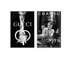 La Casa »Luxury Ladies« Glasbilder mit Strassapplikation 20x30 cm 2er-Set