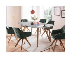 SalesFever »Aino-Mercur« Esszimmergruppe 5-teilig dunkelgrün/grau – erhältlich in 2 Größen