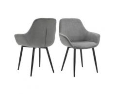 SalesFever »Steve« Armlehnstuhl 2er-Set grau 64x86x59 cm