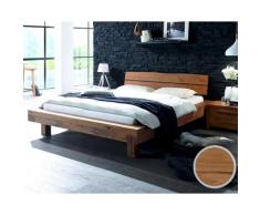 Hasena Oak-Line Wild Massivholzbett Ivio/Naturo 140x200 cm / Wildeiche natur, gebürstet, geölt