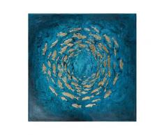 La Casa »Fischstrudel abstrakt petrol gold mix« Ölbild handbemalt 100x100 cm