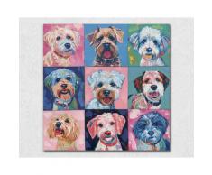 La Casa »Hundeporträts« Ölbild 100x100 cm auf Leinwand