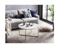 SalesFever »Daisy« Couchtisch Weiß/Gold 80x45x80 cm