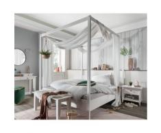 Massivholz »Solvita« Himmelbett weiß 160x200 cm