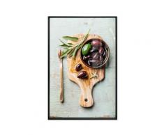 La Casa »Oliven« Glasbild 60x90 cm Rahmen schwarz