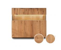 Massivholz »Lugano« Highboard III glatte Front / Rückwand sandgestrahlt