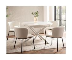 SalesFever »Florence« Esstisch mit Ausziehfunktion weiß 120x76x120 cm