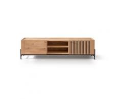 Massivholz »Ascona« Lowboard mit Anthrazitglas / Holzfüße