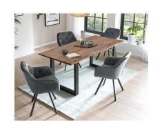 SalesFever »Layne-Fiona« Esszimmergruppe Akazie grau Esstisch 180x90 cm