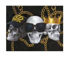 La Casa »Totenköpfe mit Krone Capy und Sonnenbrillle« Ölbild handbemalt