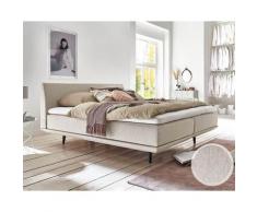 Kamjo »Piano« Boxspringbett inkl. Topper 160x200 cm / Pulse Latex Topper geheftet / Box 7 TFK Matratze optisch glatt geteilt / Kopfteil Piano Khaki