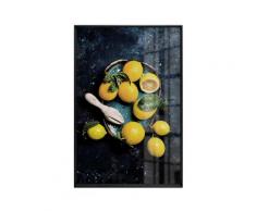 La Casa »Zitronen« Glasbild 60x90 cm Rahmen schwarz