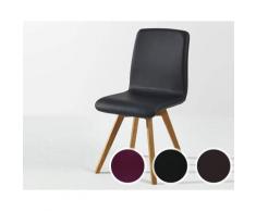 Schösswender »Karla« Wildeiche Massivholz Stuhl Kunstleder weinrot