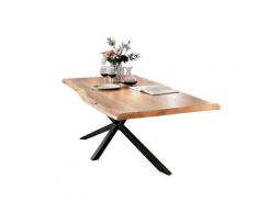 SIT Tops & Tables Massivholz Esstisch Futura 180x90 cm / Eisen antikschwarz / 3,6 cm