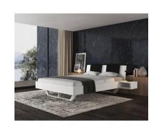 BlackWood »Dolce Vita I WHITE-EDITION« Massivholzbett 160x220 cm / Wildeiche weiss / ohne Kissen