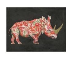 La Casa »Nashorn in bunt« Ölbild handbemalt 120x90 cm