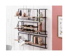 SIT »Panama« Wandregal Set 7-teilig Mangoholz mit Altmetall